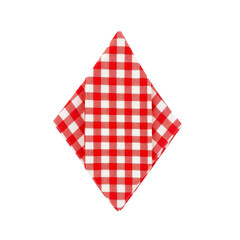 Fototapeta premium Red gingham napkin isolated on transparent background