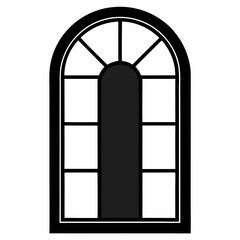 vector illustration of an old window