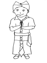 illustration of balinese man