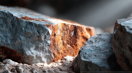 An impressive close-up of textured stone, showing natural colors and intricate surface details.