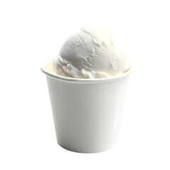 white cup with scoops ice cream