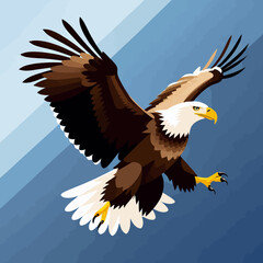 Bald_Eagle_Flying_Illustration_Vector_Art