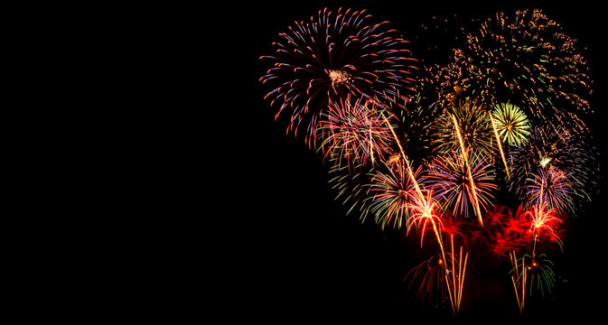 Festival Fireworks on Black backgrounds