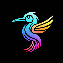 Obraz premium Colorful_Hummingbird_Logo_Design-Bird_Illustration_with_Gradient