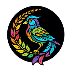 Fototapeta premium Colorful-Bird-Illustration-Abstract-Bird-Design-Bird-Art