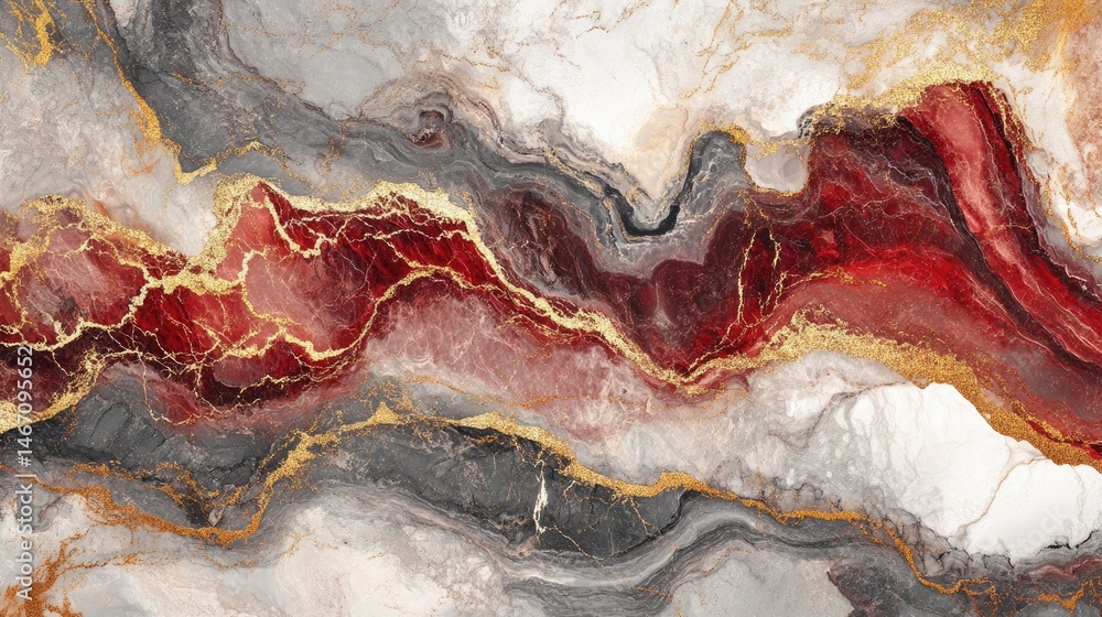 Aufkleber abstract swirling patterns of red. black. and gold create a vibrant. artistic background ideal for m