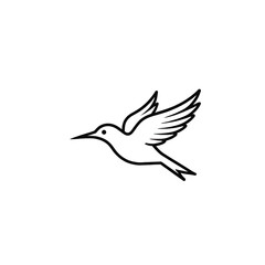 Obraz premium Flying_Bird_Outline_Simple_Illustration_Vector_Image