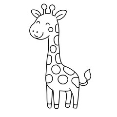 Giraffe, colouring book for kids, © Prihatin 