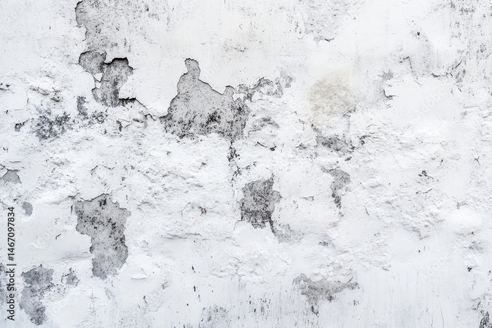 Poster a close-up view of a weathered. textured wall with peeling paint and visible cracks. showcasing the 