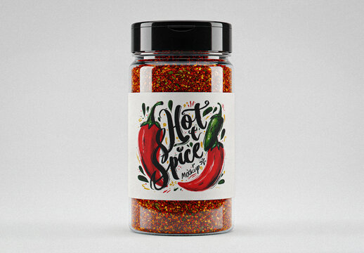 Glass Spice Jar Mockup