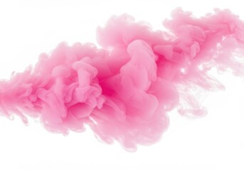 Fototapeta premium Pink smoke cloud isolated on white background