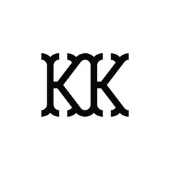 KK monogram logo design letter text name symbol monochrome logotype alphabet character simple logo