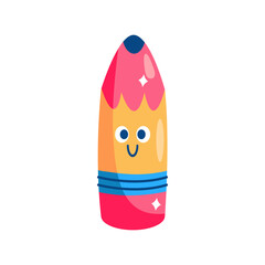 Kawaii Minimalist Flat Style Pencil Vector Illustration