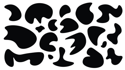 Seamless Black and White Cow Skin Pattern. Black Stains on a White Background Texture