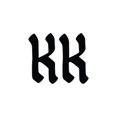 KK monogram logo design letter text name symbol monochrome logotype alphabet character simple logo