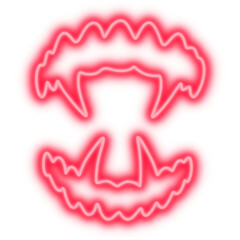 Red neon light. Night club wall lamp. Canine 