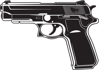 Gun Silhouette Black Vector Illustration Vector Format