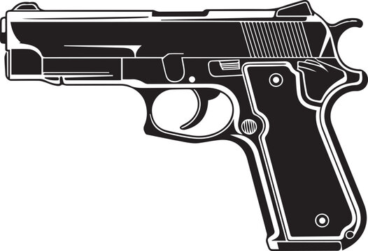 Gun Silhouette Black Vector Illustration Vector Format