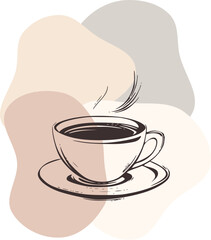 Dark Coffee Color Palette – Rich Espresso Tones with Abstract Blobs Vector