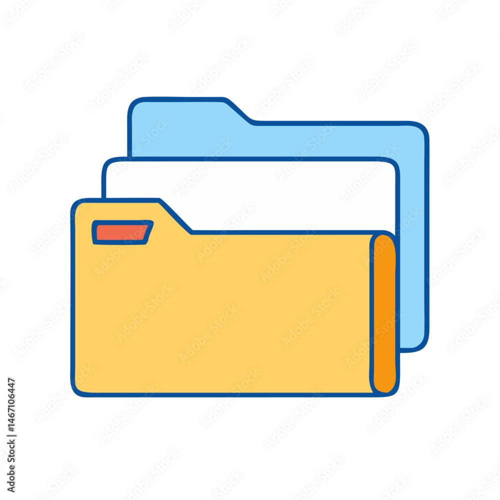Poster folder file document data directory archive storage system organizer management information icon vec