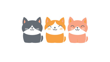 Obraz premium A set of funny cartoon cats featuring a variety of playful poses and expressions, full of humor and vibrant colors, perfect for animation, illustrations, and playful designs.