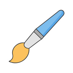 Illustration of a paint brush for painting watercolor art and creative design projects on canvas