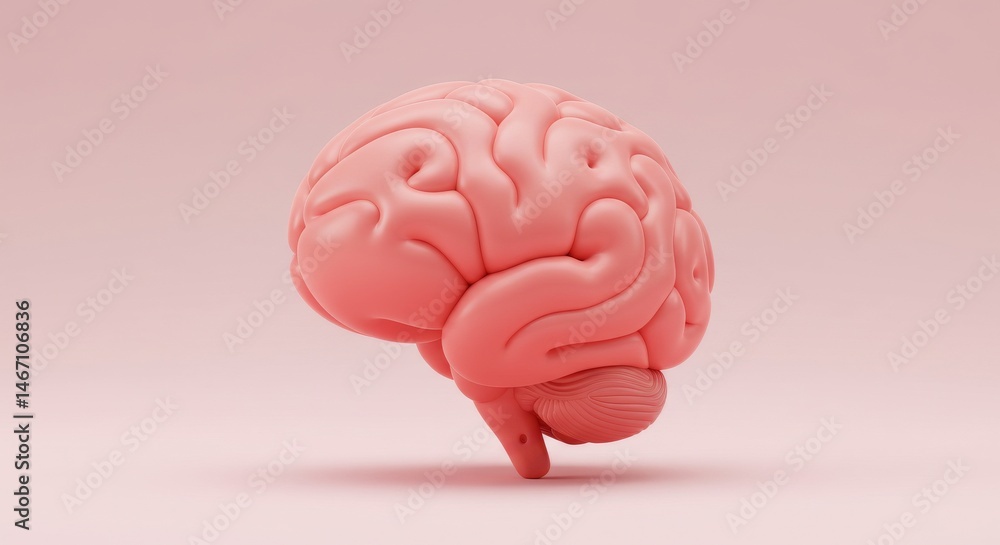 Aufkleber exploring the intricate structures of the human brain: a 3d render