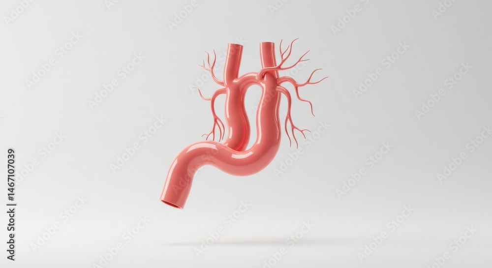 Poster abstract 3d render of a vascular system branching network