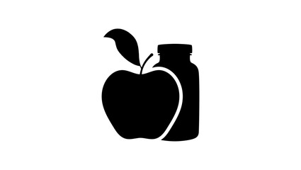 Vitamins and supplements, Black Isolated Silhouette