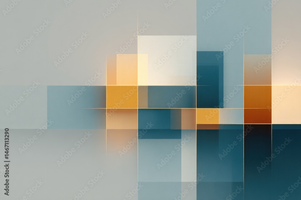 Poster abstract pattern of intersecting lines and geometric shapes muted colors and light background featur