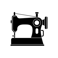 sewing machine with fabric and scissors vector