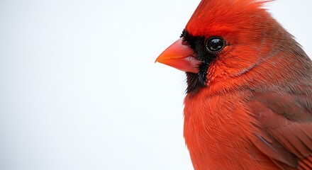 Vivid scarlet northern cardinal portrait