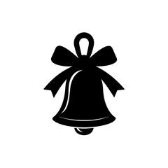bell with ribbon  a shiny brass or silver bell tie.svg