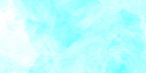 Soft sky-blue paint aquarelle hand-painted watercolor background design. beautiful bright blue paper texture. grunge effect light sky-blue shades watercolor background. watercolor scraped background.