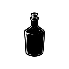corked glass bottle  a small vintage glass bottle .svg