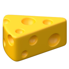 Cheese 3D icon on transparent background