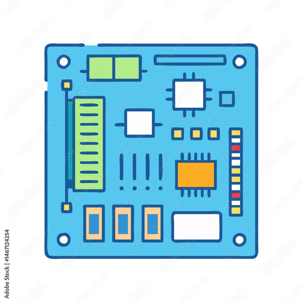 Poster electronic circuit board pcb motherboard components system technology hardware it engineering design