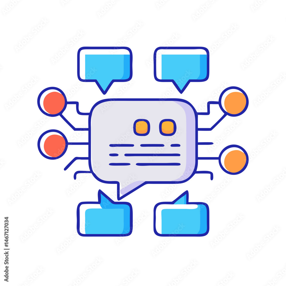 Poster ai chatbot artificial intelligence machine learning conversational ai chat bubble message ai assista