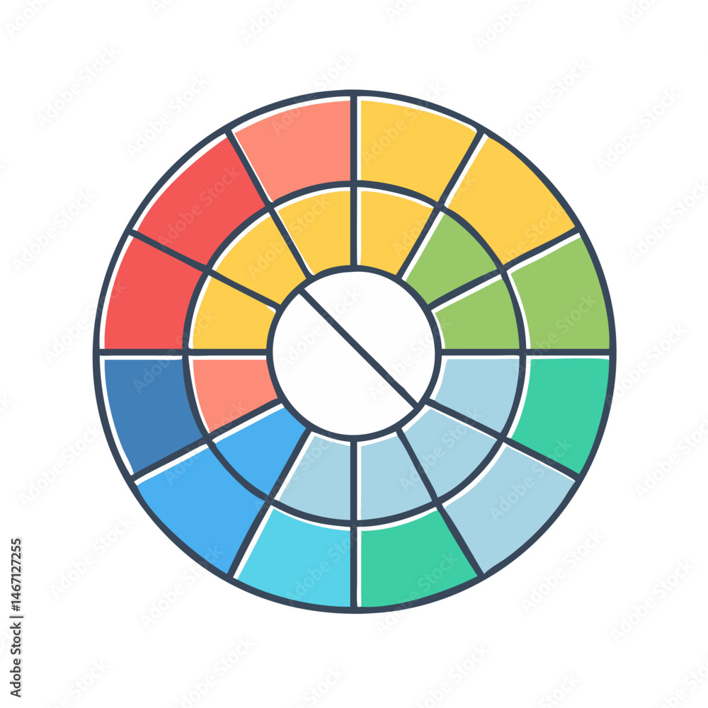 Poster colorful chart diagram circle infographic graph presentation data information report analysis visual