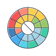 Obraz premium Colorful chart diagram circle infographic graph presentation data information report analysis visualization