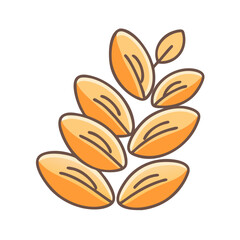 Illustration of wheat grain kernels for agriculture farming and healthy food production concept