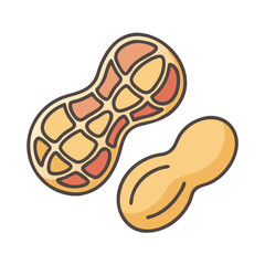 Isolated peanut vector illustration for healthy snack food and nutrition concept design element