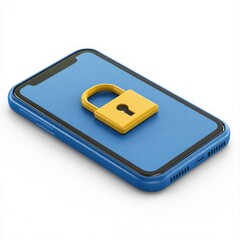 Smartphone with padlock isolated on white background. security concepts and data protection use cases.