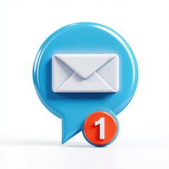 New email notification isolated on white background for social media, ui design, and marketing.