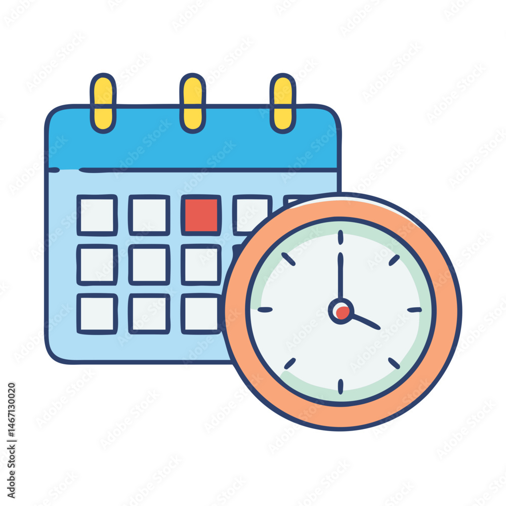 Poster clock time alarm watch timer hour minute second deadline countdown schedule appointment pendulum