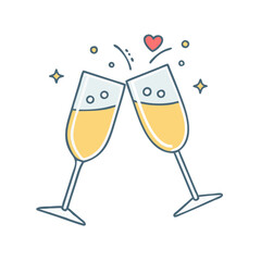 Celebration champagne toast cheers drink alcohol party love hearts romance wedding anniversary event