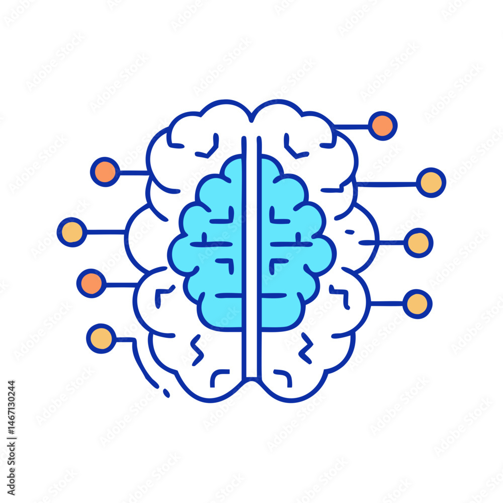 Poster artificial intelligence brain ai machine learning neural network deep learning technology concept