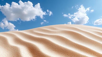 Naklejka premium Sand Dune Under a Blue Sky with Clouds Landscape