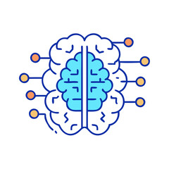 Artificial intelligence brain ai machine learning neural network deep learning technology concept