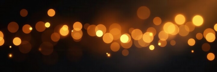 Obraz premium Abstract golden lights, soft focus, black backdrop, ethereal, pattern